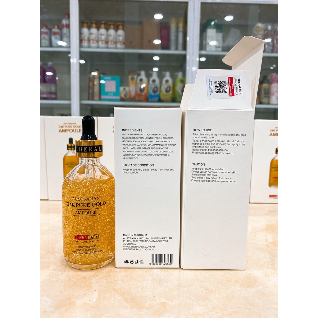 Serum Tinh Chất Vàng Thera Lady 24K Pure Gold Ampoule Hàn Quốc 100ml