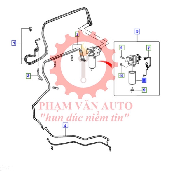 Lọc nhiên liệu Ford Transit CHÍNH HÃNG  2015 -2021, Lọc dầu Diesel ô tô Transit mã AC199176AA Phạm Văn auto