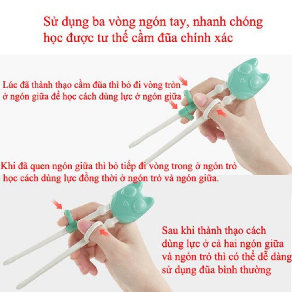 Đũa ăn dặm AAG cho bé, đũa tập ăn dặm xỏ ngón cao cấp AAG