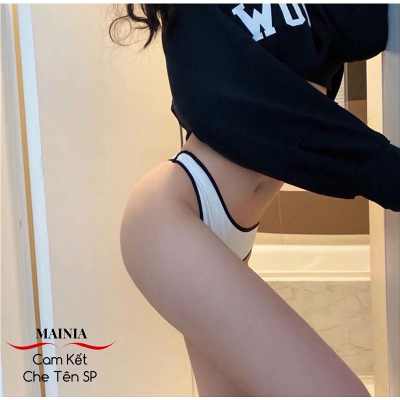 [ Có BIGSIZE ] Quần Lót Lọt Khe Cotton Viền Màu Chíp Cotton Cao Cấp Co Giãn Thấm Hút Mainia Official Shop