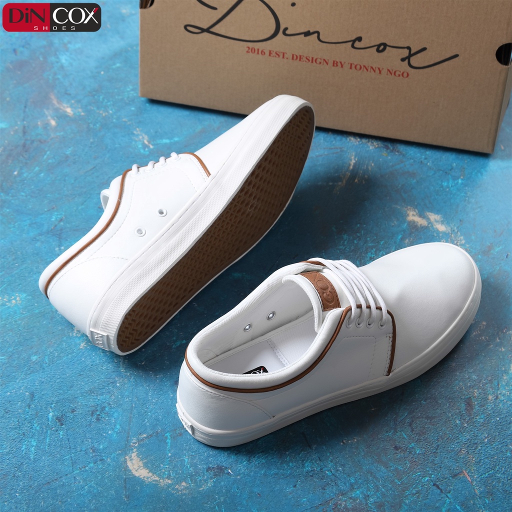 Giày Sneaker Da Nam DINCOX C03 Khí Chất Lịch Thiệp White