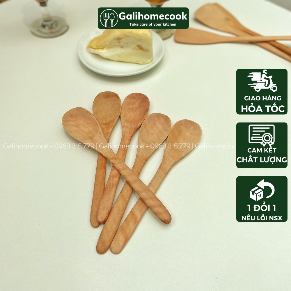 Thìa gỗ nhãn ăn cơm xuất Nhật 19x4CM | Galihomecook TGN-4