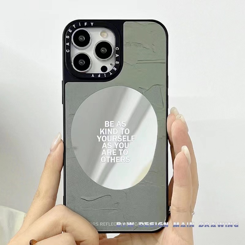 Ốp Điện Thoại Mặt Cười Tráng Gương In Chữ Tiếng Anh Cho iPhone 14 13 12 11 Pro MAX IX XS MAX XR iPhone 6 6s 7 8 Plus