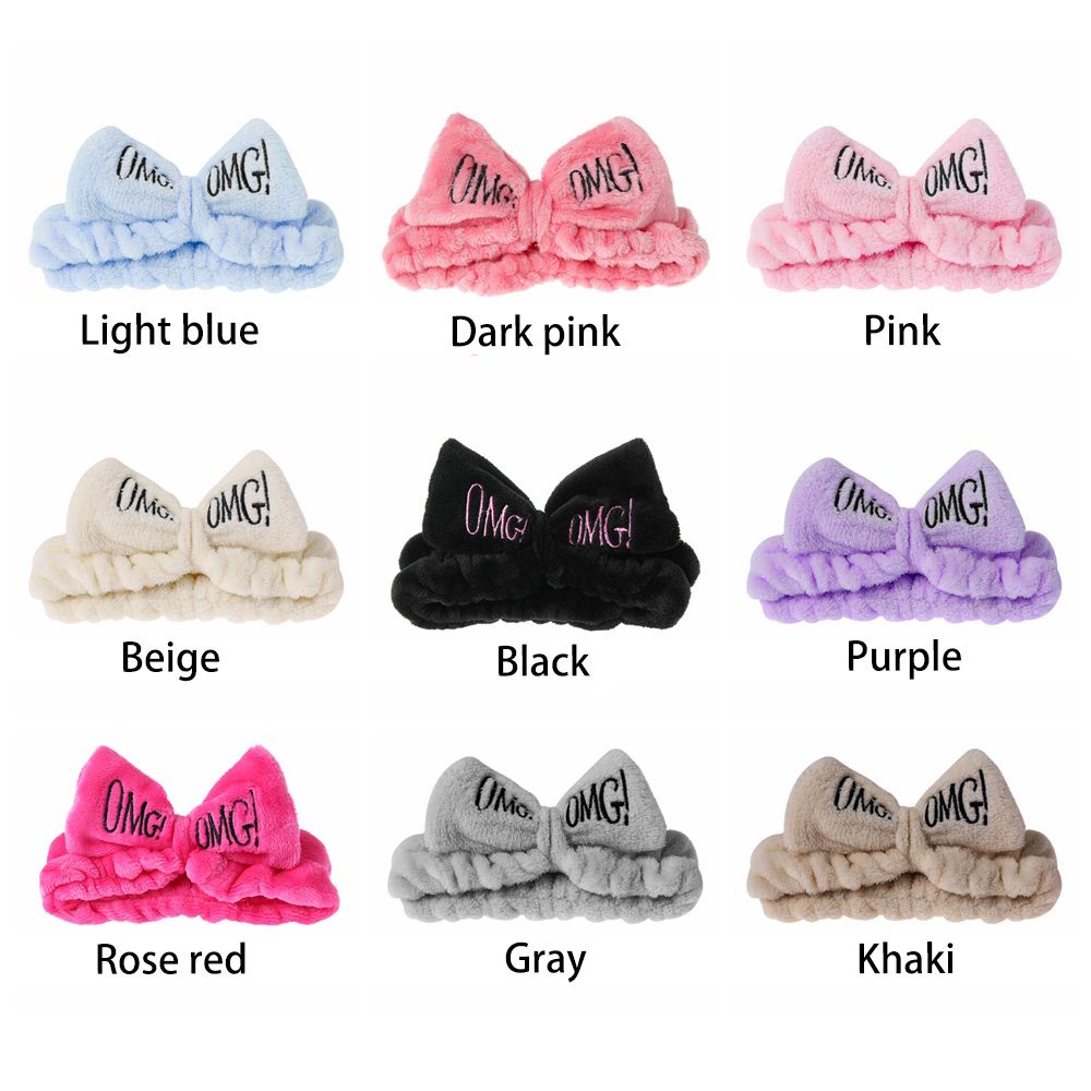 Băng đô vải san hô mềm mại có in chữ MIHAN1 dành cho nữ rửa mặt