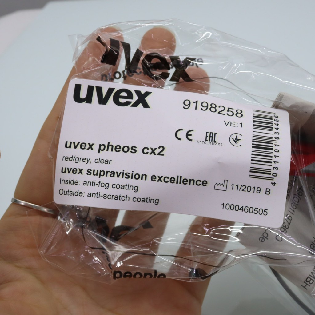 Kính bảo hộ UVEX PHEOS CX2 9198258 kính chống bụi, chống hơi nước, trầy xước vượt trội, ngăn chặn tia UV, mắt kính đi xe