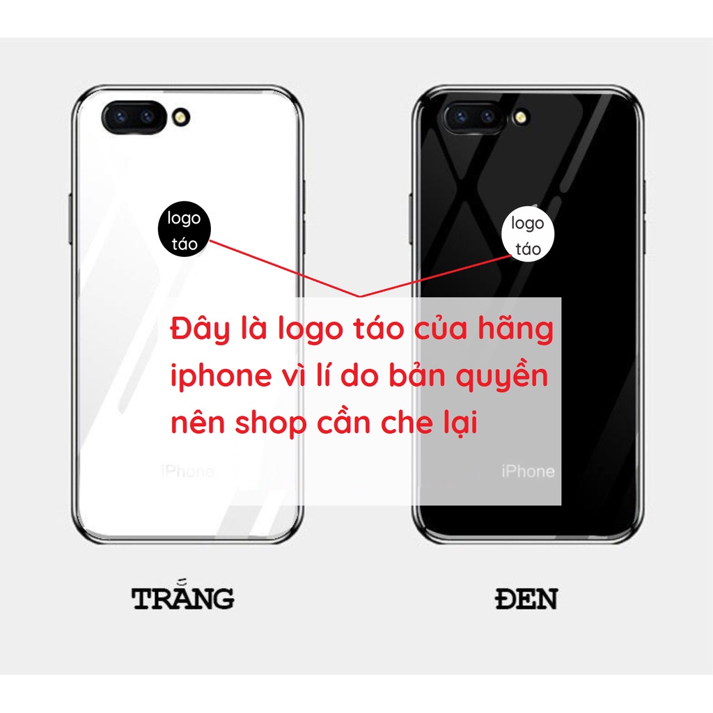 Ốp lưng kiểu i.p.h.o.n.e cho Oppo A3S / A5S mặt lưng bóng ép kính nâno