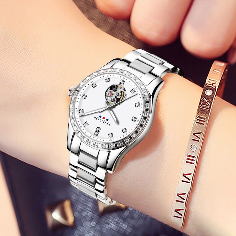 Đồng hồ nữ chính hãng Teintop T8685-4,hàng mới ,Kính sapphire ,chống xước,Chống nước,máy cơ(Automatic),Bảo Hành 12 Tháng