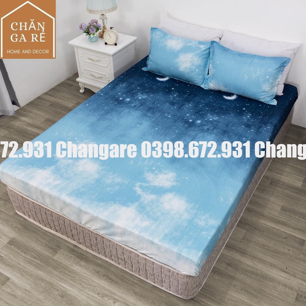 Bộ chăn ga gối cotton poly màn đêm siêu đẹp phong cách Hàn Quốc đủ kích thước m6 m8 2m2