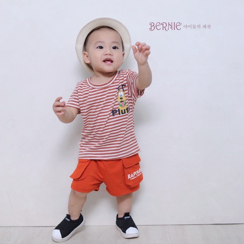 Áo phông kẻ BERNIE in hình PLUTO cho bé từ 10 đến 23kg_ Bernie kids