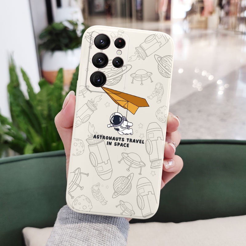 Ốp Điện Thoại Họa Tiết Phi Hành Gia / Mặt Trăng Thời Trang Cho samsung galaxy s23 s22 fe ultra plus