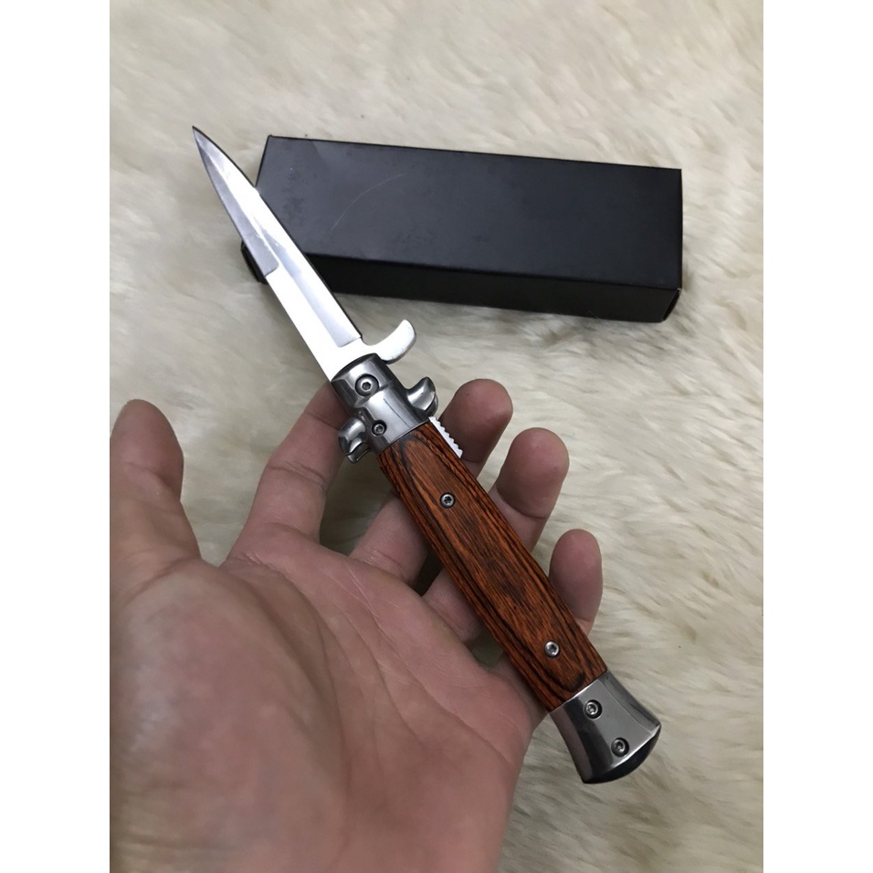 Dao Gấp Mini, Dao Đi Phượt, Du Lịch Bỏ Túi Cán Gỗ Cổ Điển