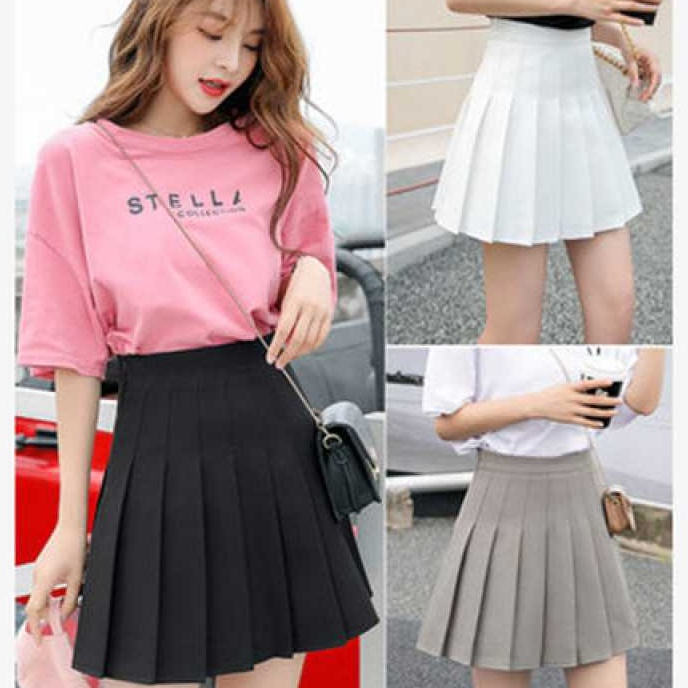 Chân váy xếp ly tennis ngắn dáng xòe hàn quốc SAVVY skirt cao cấp màu trắng đen