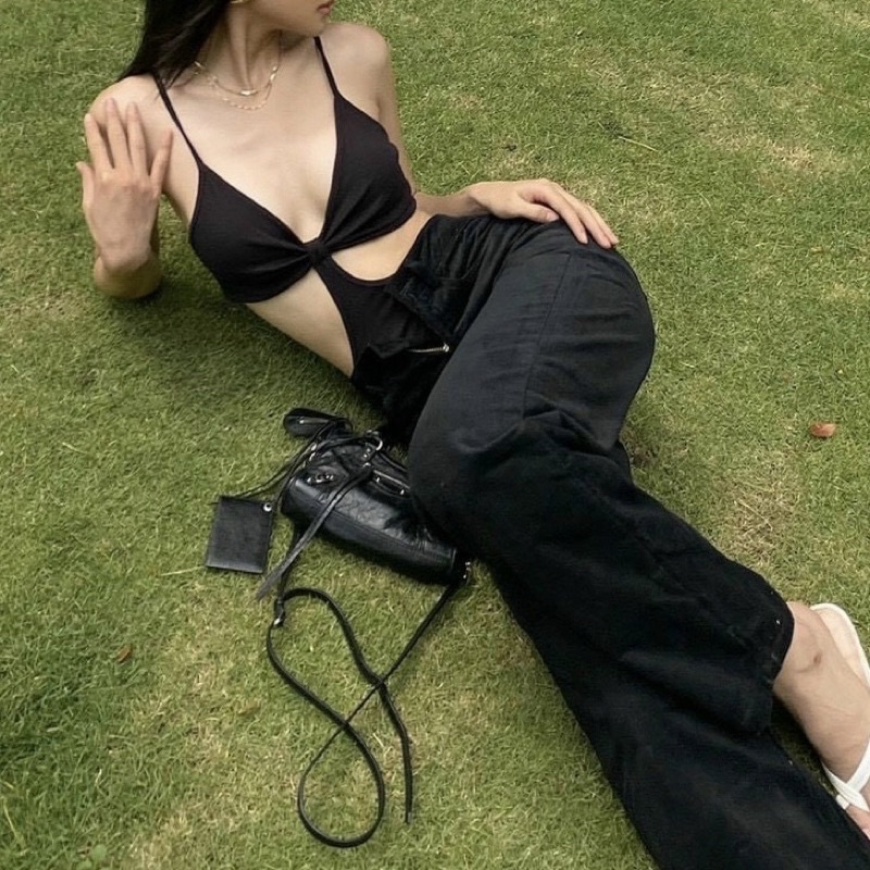ÁO LIỀN QUẦN, BODYSUIT HAI DÂY KHOÉT EO ÔM CHIZISHOP CRT30