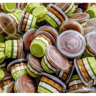 Set 50 Ly nhựa đựng rau câu 90ml 100ml 180ml ly hoa mai đổ rau câu pudding flan
