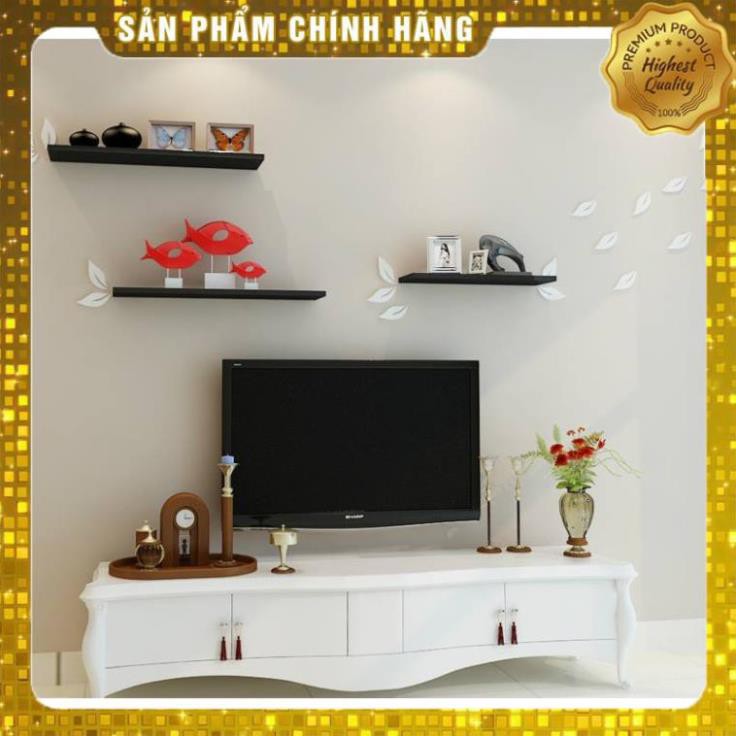 Kệ gỗ treo tường 3 thanh ngang 30,40,50 sâu 15cm - Decor phòng ngủ