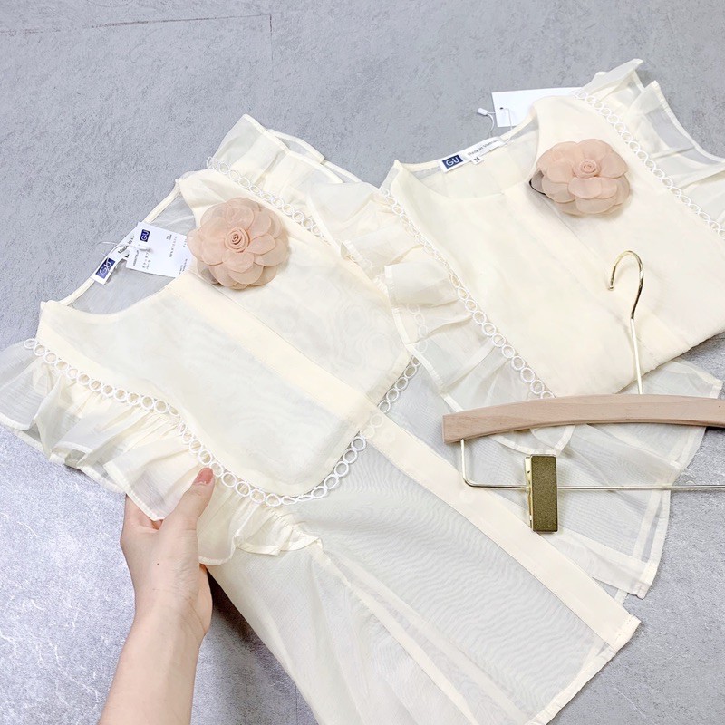 [Mã WASKT304 giảm 15% tối đa 30K đơn 99K] ÁO VOAN GUU TAG HOA CÁNH TIÊN SƠ MI | BigBuy360 - bigbuy360.vn