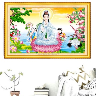tranh thêu chữ thập Quan Thế Âm Bồ Tát LV3286 kt 59x40cm