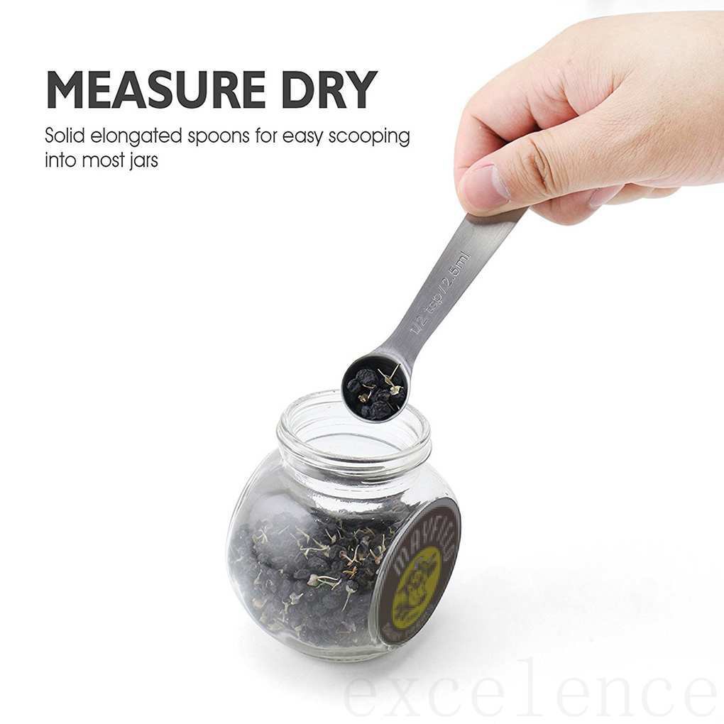 Set 6 Muỗng Đo Lường Bằng Thép Không Gỉ Tiện Dụng Cho Nhà Bếp