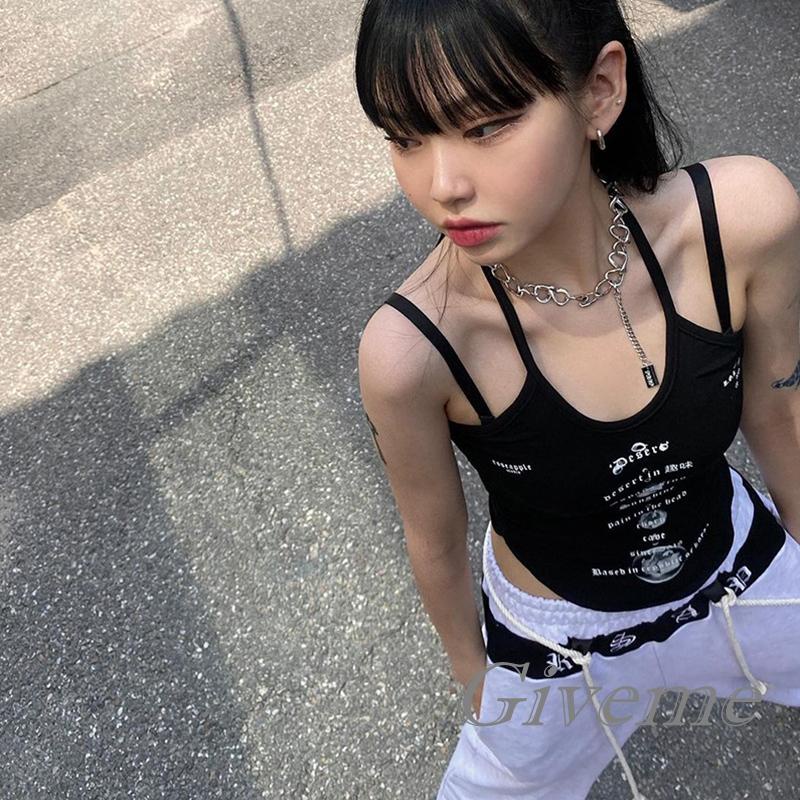 Áo Thun Không Tay In Chữ Givenme Thời Trang Mùa Hè Dành Cho Nữ