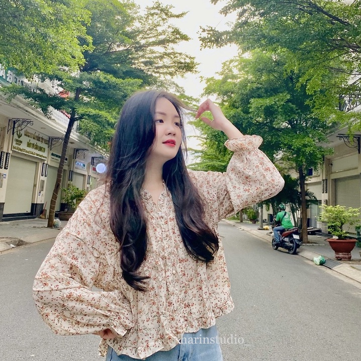 Áo tiểu thư hoa nhí cực xinh ULZZANG (ẢNH THẬT)
