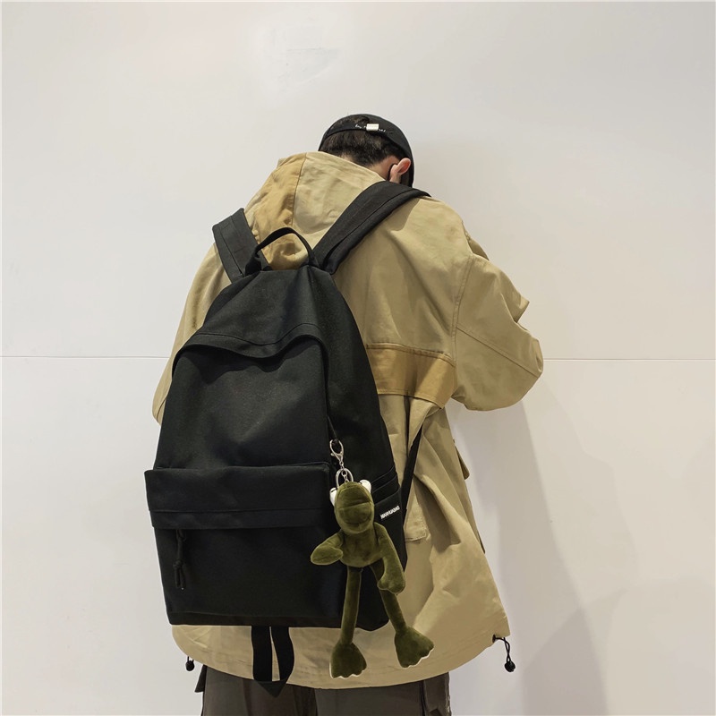 Balo nam nữ bằng vải oxford màu trơn chống nước phong cách Hàn Quốc