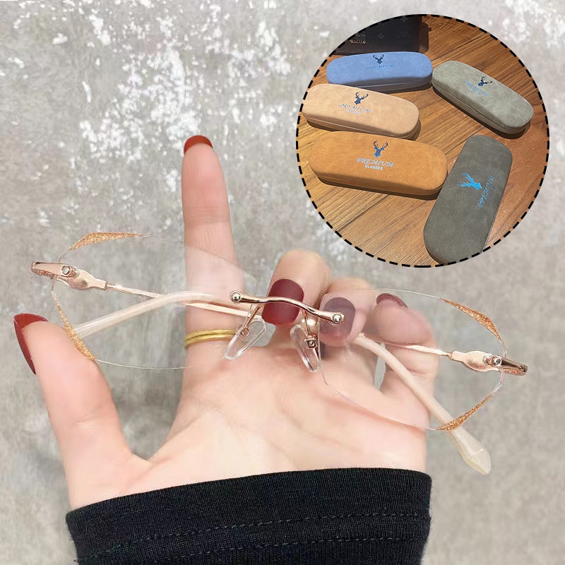 [+100°~+400°Kính Đọc Sách Không Gọng Chống Ánh Sáng Xanh Thiết Kế Thoải Mái Chống Mệt Mỏi Thời Trang Cho Nam Và Nữ