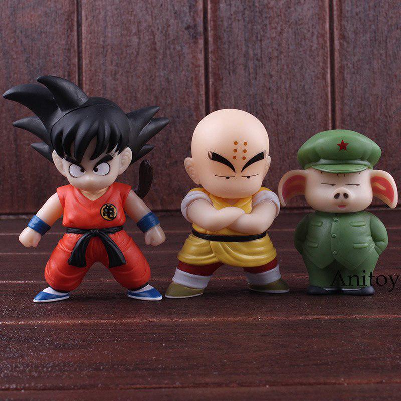 Bộ 3 tượng mô hình nhân vật son goku krillin trong Bảy viên ngọc rồng