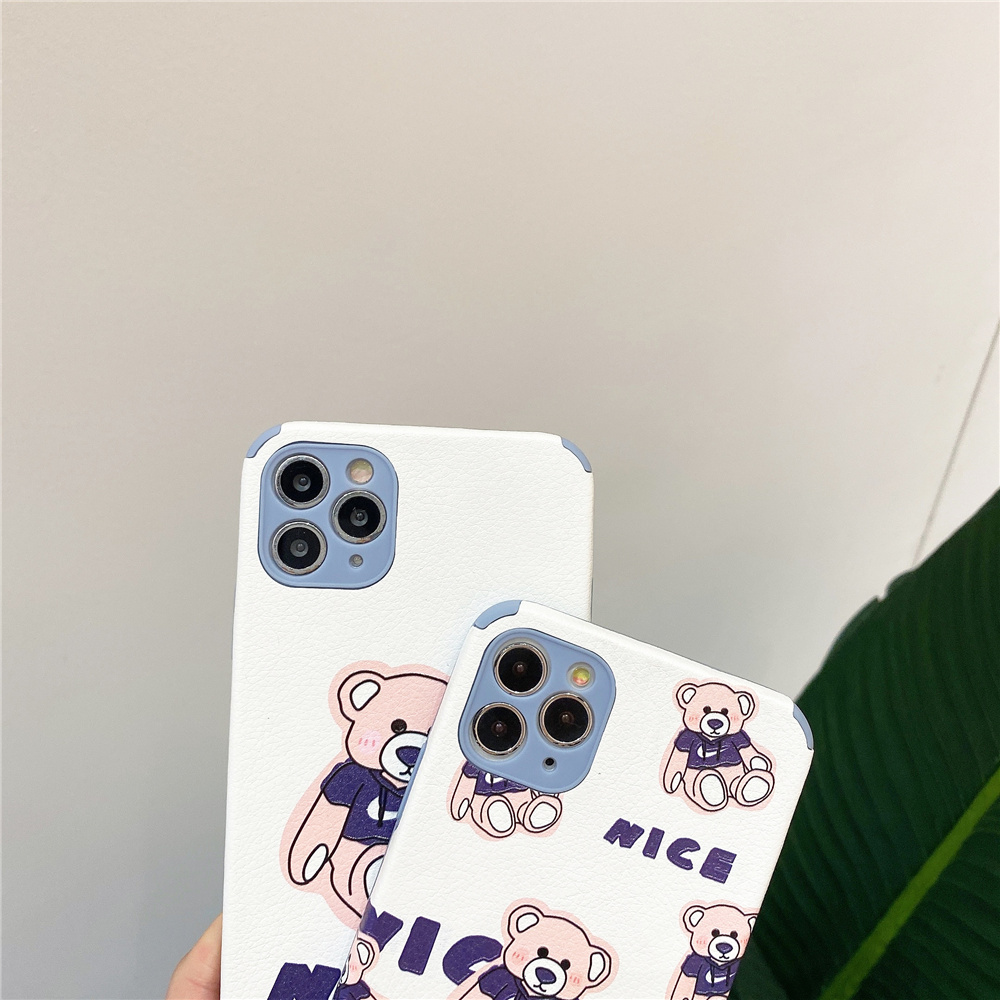 Nice Bear Ốp lưng iPhone 12 Pro Max Case Full Lens Cover X XR Xs Max Sqaure