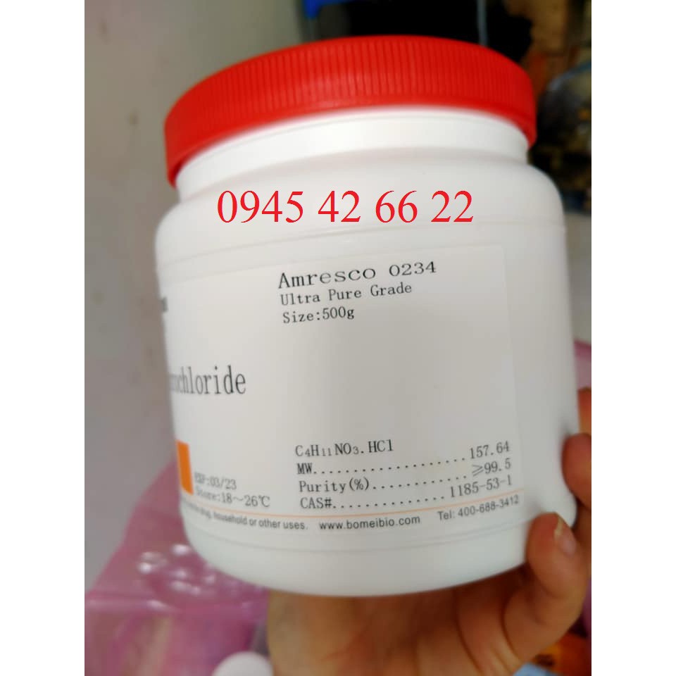 Hóa Chất Tris hydrochloride - C4H11NO3.HCl - Lọ 500g 99.5% CAS: 1185-53-1