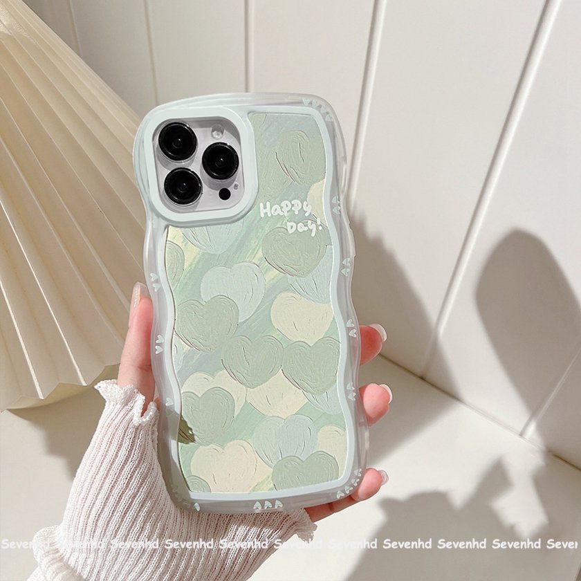 Ốp Điện Thoại Mềm Họa Tiết Tranh Sơn Dầu Hình Trái Tim Cho iPhone 14 13 12 11 Pro Max X XR Xs Max 8 7 6 6s Plus SE 2020