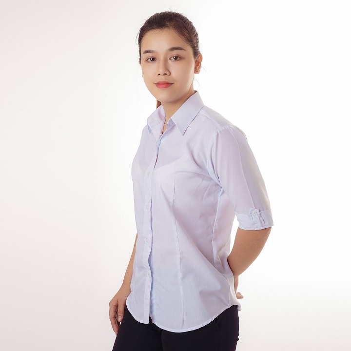Áo đồng phục nữ sinh VẠT BẦU - Áo học sinh nữ TAY LỠ từ 40kg đến 80kg - NH Kids Shop