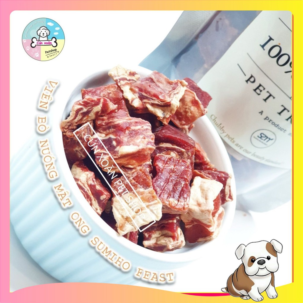 Bánh thưởng cho chó Sumiho Feast (Viên bò mật ong) (Túi 100gr) thức ăn cho chó từ 2 tháng tuổi