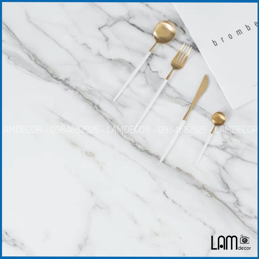 Phông nền chụp ảnh vân đá marble trắng - PVC SỐ 1