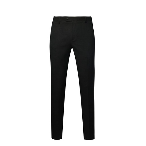 Quần âu owen màu đen kẻ regular fit tăng đơ 2 cạp QRT23466