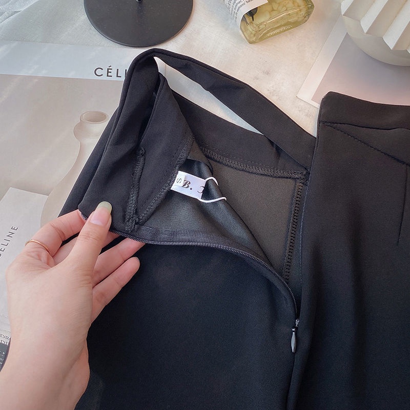 COZOK Quần Dài Lưng Cao Dáng Ôm Xẻ Tà Phong Cách Hàn Quốc Thời Trang Cho Nữ