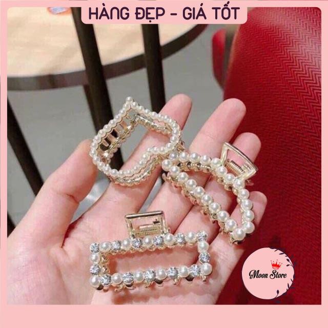 Set 3 kẹp tóc càng cua nhỏ đính hạt Hàn Quốc siêu xinh KT3