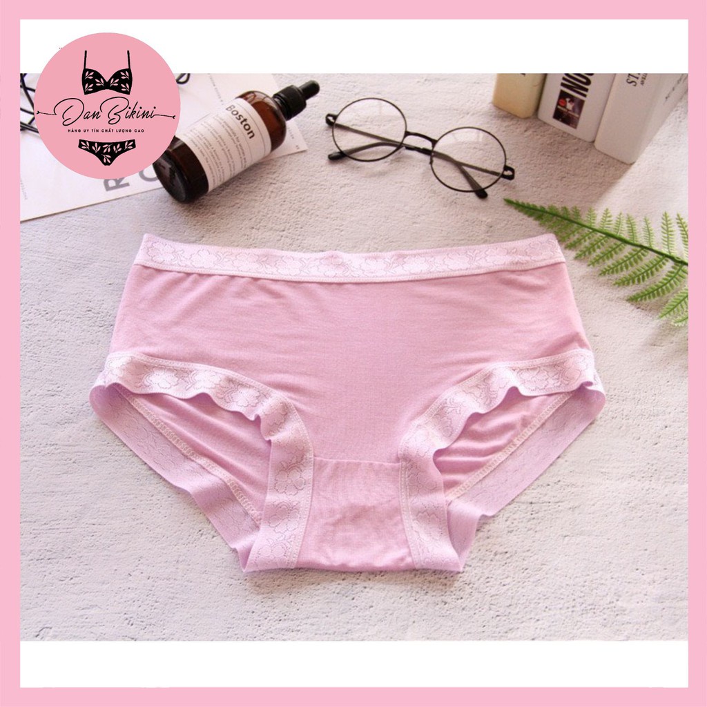 Quần Lót Nữ vải sợ tre viền ren kháng khuẩn mềm mại siêu co giãn thoáng mát mã 3532