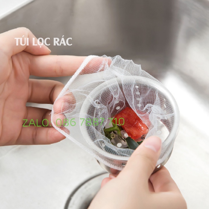 Túi lọc rác bồn rửa bát tiện dụng gồm 100 túi nhỏ