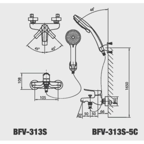 Sen thường INAX nóng lạnh BFV-313S-5C Bảo Hành Chính Hãng