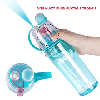 BÌNH NƯỚC THỂ THAO PHUN SƯƠNG 2 IN 1 NewB 600ml có vòi xịt phun nước . [ Siêu Chất ]