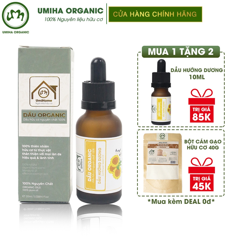 Dầu Hướng Dương UMIHOME nguyên chất 30ml cấp ẩm dưỡng da làm chậm quá trình lão hóa