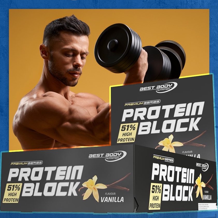 Thanh Bánh Protein CAO CẤP Best Body Nutrition Protein Block - Macadamia Nuss 90g Bar - 46g Protein - ĐỨC
