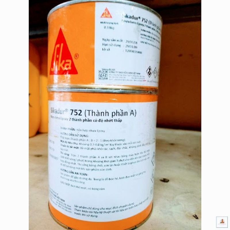 [CHÍNH HÃNG] Keo bơm chống thấm Sikadur 752 gốc nhựa Epoxy 2 thành phần bộ 1kg Giá rẻ