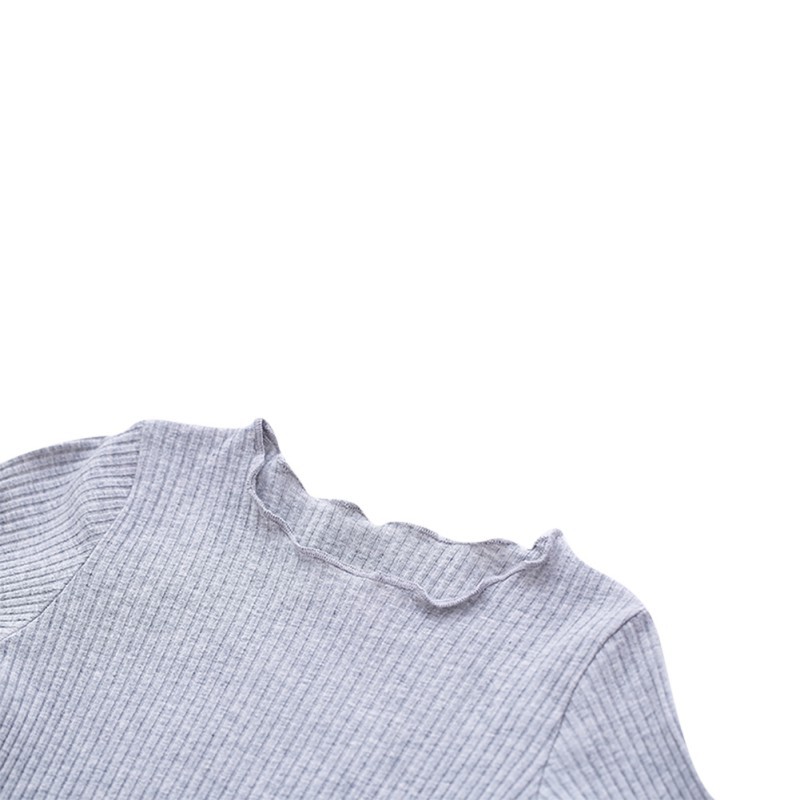 Áo thun tay dài màu trơn xinh xắn đáng yêu cho bé gái