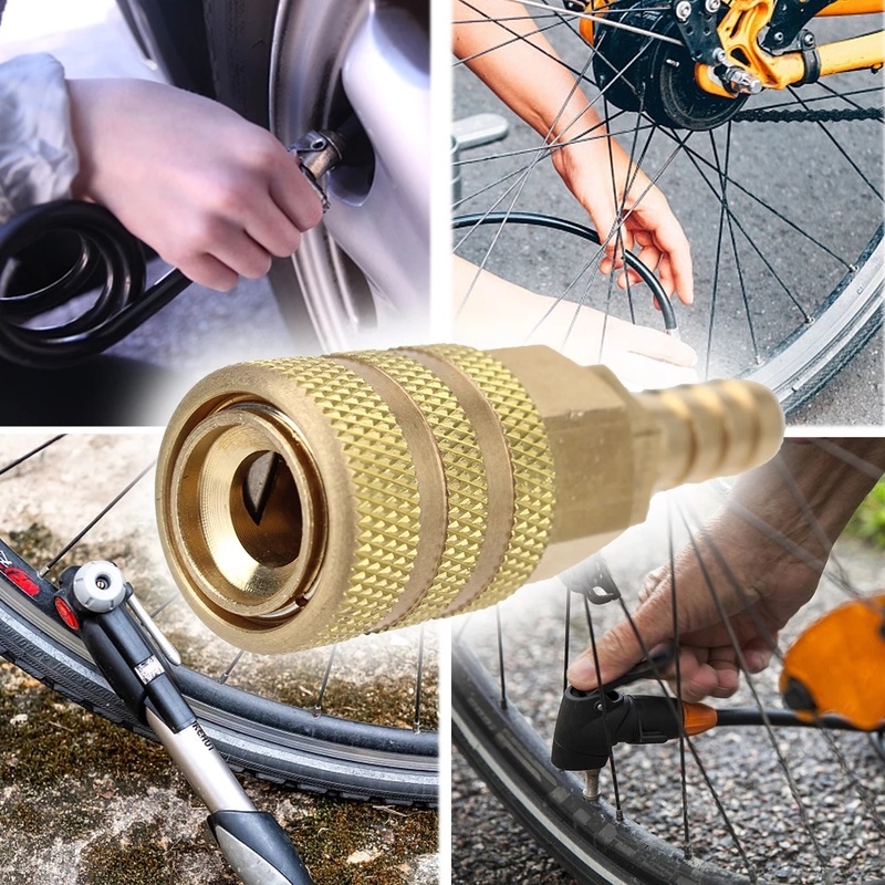 Đầu Nối Khí 1 / 4 NPT Bằng Đồng Thau Đặc 8mm Thông Dụng Cho Xe Đạp / Xe Máy
