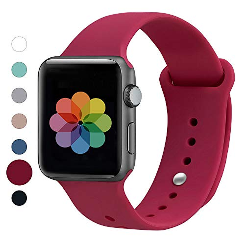 Silicone strap for Apple Watch iWatch Series 7 6 SE 5 4 3 2 1 41mm 45mm 38mm 42mm 40mm 44mm