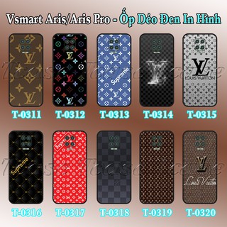 Ốp lưng Vsmart Aris/ Aris Pro dẻo đen in hình Họa Tiết LV (Luôn Vui Tươi)