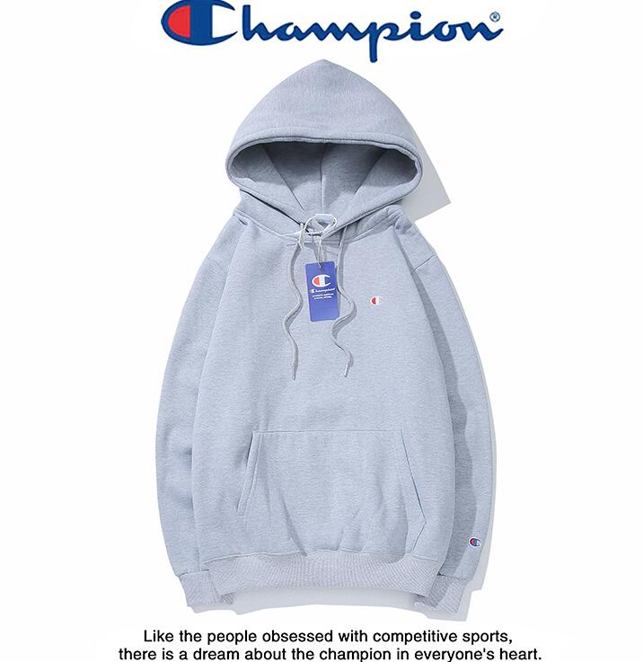 Áo hoodie vải nhung thêu hình logo Champion trẻ trung thời trang