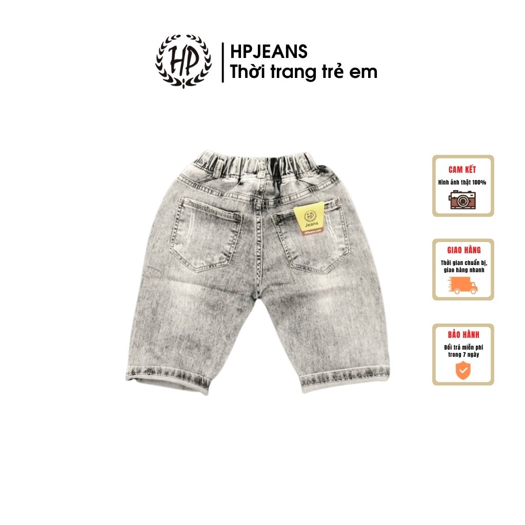 Quần Jean Bé Trai [Hàng Cao Cấp 100% cotton], Quần Bò Lửng Cho Bé Trai Từ 7 Đến 10 Tuổi HPjeans Cao Cấp [HP3162]