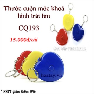 Thước dây cuộn tự động, có kèm móc khoá, thước dây hình trái tim CQ193